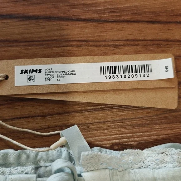 SKIMS Voile Frost Blue Super Cropped Camisole - Picture 2 of 4